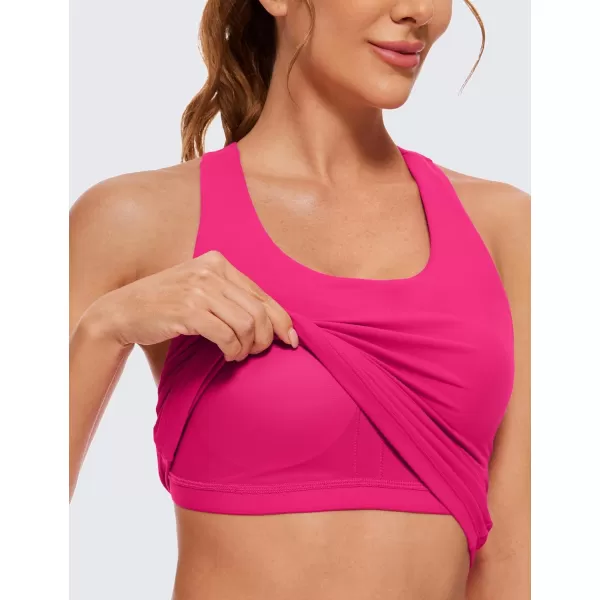 CRZ YOGA Butterluxe Workout Tank Tops for Women Built in Shelf Bras Padded  Racerback Athletic Spandex Yoga CamisoleGranita Pink