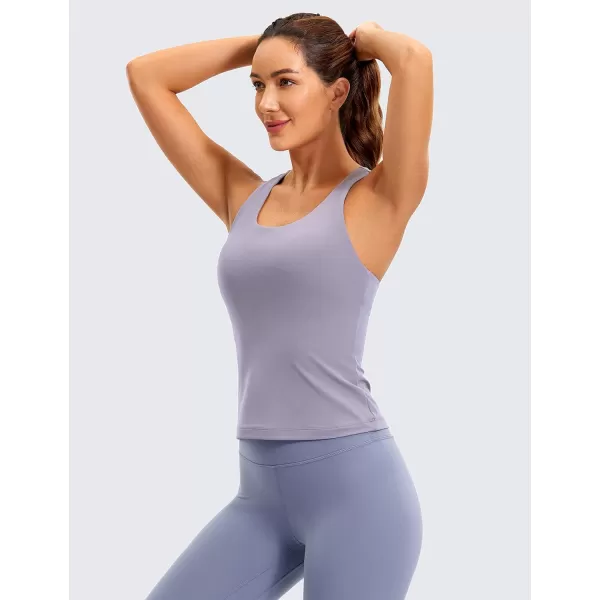 CRZ YOGA Butterluxe Workout Tank Tops for Women Built in Shelf Bras Padded  Racerback Athletic Spandex Yoga CamisoleLavender Mist