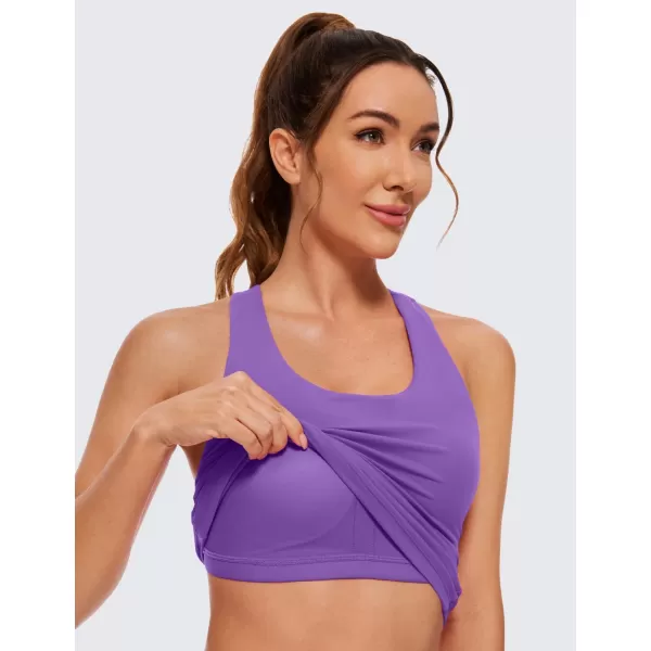 CRZ YOGA Butterluxe Workout Tank Tops for Women Built in Shelf Bras Padded  Racerback Athletic Spandex Yoga CamisoleRoyal Lilac