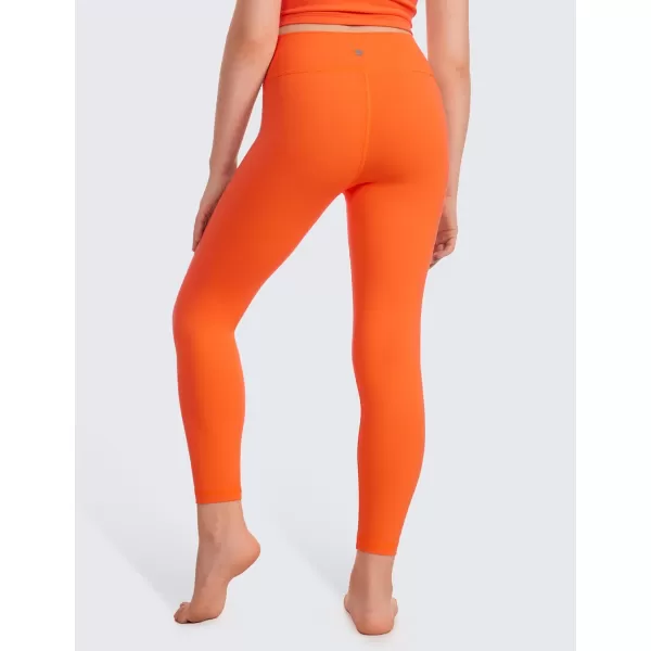 CRZ YOGA Girls Butterluxe Crossover Athletic Leggings  High Waist V Cross Kids Lounge Pants Yoga Active Dance Running TightsNeon Orange