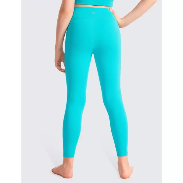 CRZ YOGA Girls Butterluxe Crossover Athletic Leggings  High Waist V Cross Kids Lounge Pants Yoga Active Dance Running TightsNeonspectral Blue