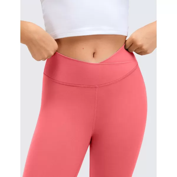 CRZ YOGA Girls Butterluxe Crossover Athletic Leggings  High Waist V Cross Kids Lounge Pants Yoga Active Dance Running TightsRaspberry Sorbet