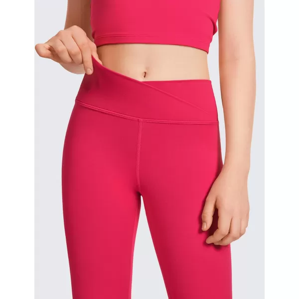 CRZ YOGA Girls Butterluxe Crossover Athletic Leggings  High Waist V Cross Kids Lounge Pants Yoga Active Dance Running TightsViva Magenta