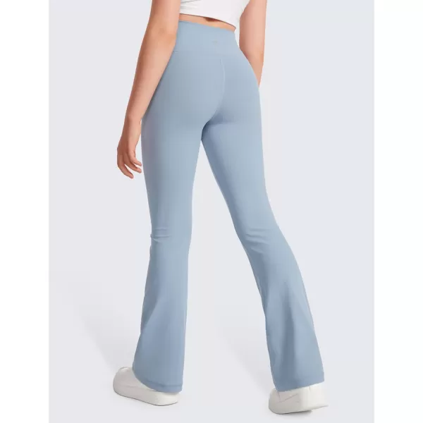 CRZ YOGA Girls Butterluxe Crossover Flare Leggings  Kids High Waist V Cross Bell Bottoms Bootcut Lounge Active Yoga PantsCambric Blue