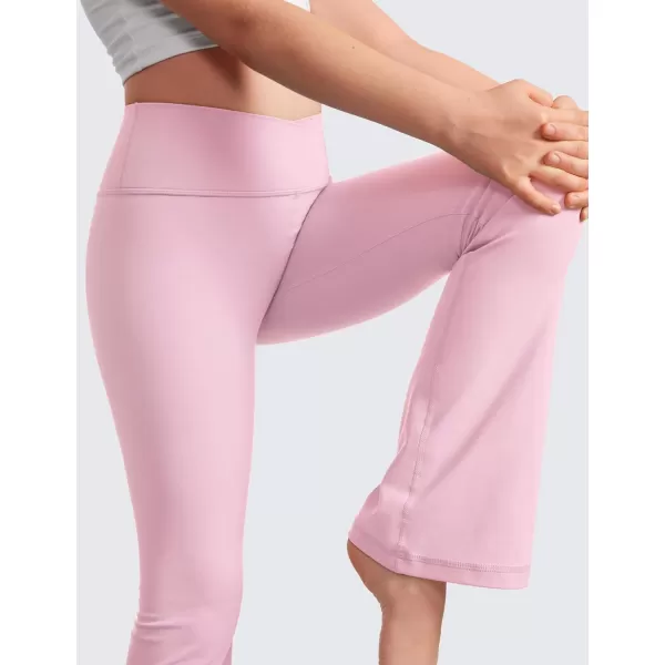 CRZ YOGA Girls Butterluxe Crossover Flare Leggings  Kids High Waist V Cross Bell Bottoms Bootcut Lounge Active Yoga PantsPink Peony