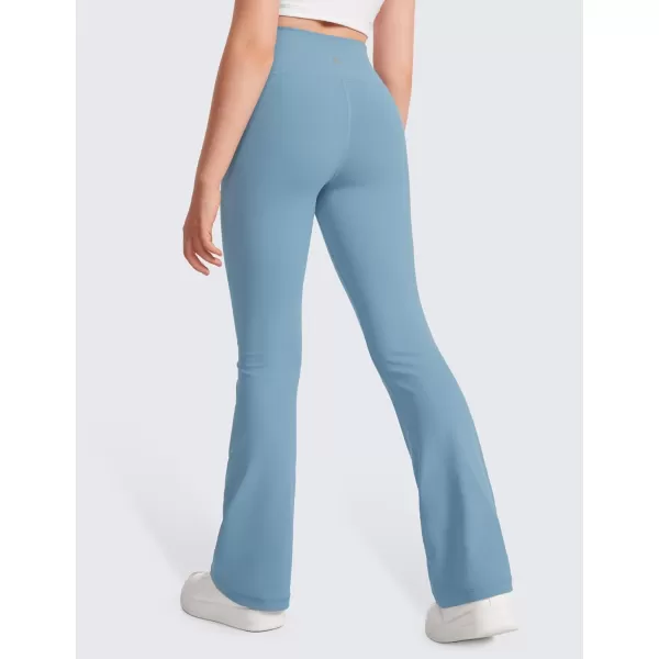 CRZ YOGA Girls Butterluxe Crossover Flare Leggings  Kids High Waist V Cross Bell Bottoms Bootcut Lounge Active Yoga PantsPure Blue