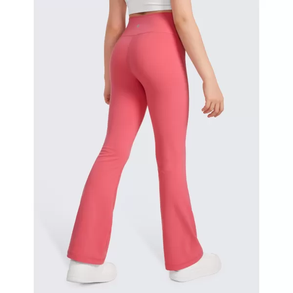 CRZ YOGA Girls Butterluxe Crossover Flare Leggings  Kids High Waist V Cross Bell Bottoms Bootcut Lounge Active Yoga PantsRaspberry Sorbet