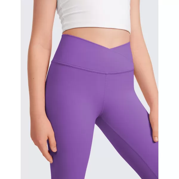 CRZ YOGA Girls Butterluxe Crossover Flare Leggings  Kids High Waist V Cross Bell Bottoms Bootcut Lounge Active Yoga PantsRoyal Lilac