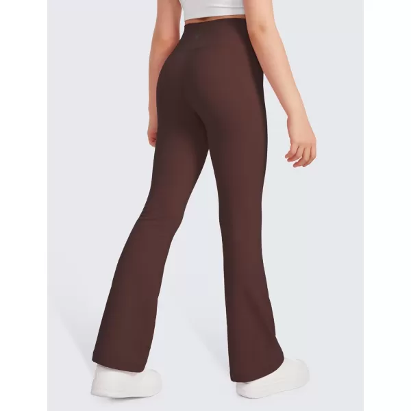 CRZ YOGA Girls Butterluxe Crossover Flare Leggings  Kids High Waist V Cross Bell Bottoms Bootcut Lounge Active Yoga PantsTaupe