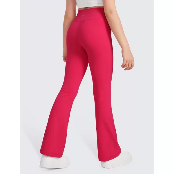 CRZ YOGA Girls Butterluxe Crossover Flare Leggings  Kids High Waist V Cross Bell Bottoms Bootcut Lounge Active Yoga PantsViva Magenta