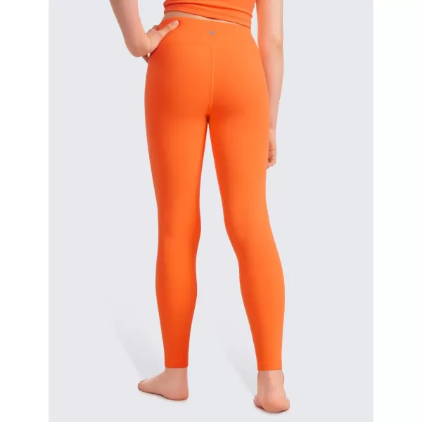 CRZ YOGA Girls Butterluxe Full Length Athletic Leggings  Kids High Waist Lounge Pants Girls Active Dance Running Yoga TightsNeon Orange