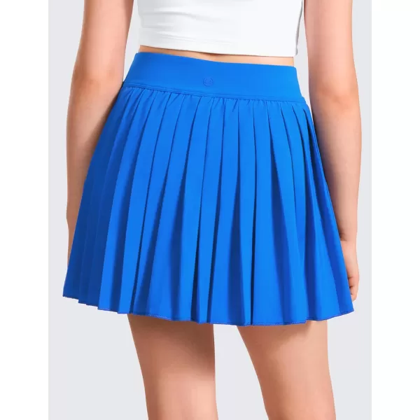 CRZ YOGA Girls Pleated Skirt with Shorts Tennis Athletic School Kids Teen Skorts with PocketsSparkle Blue