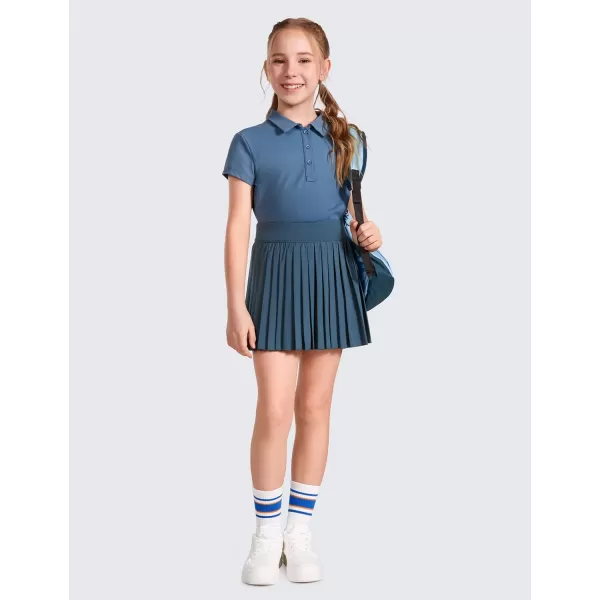 CRZ YOGA Girls Pleated Skirt with Shorts Tennis Athletic School Kids Teen Skorts with PocketsStelindigo