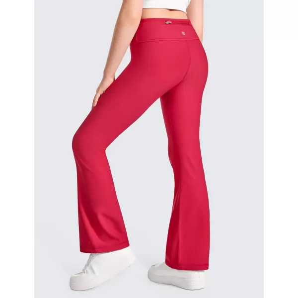 CRZ YOGA Girls Thermal Fleece Lined Flare Leggings Winter Warm Water Resistant Kids Bell Bottoms High Waist Pants Lounge YogaViva Magenta