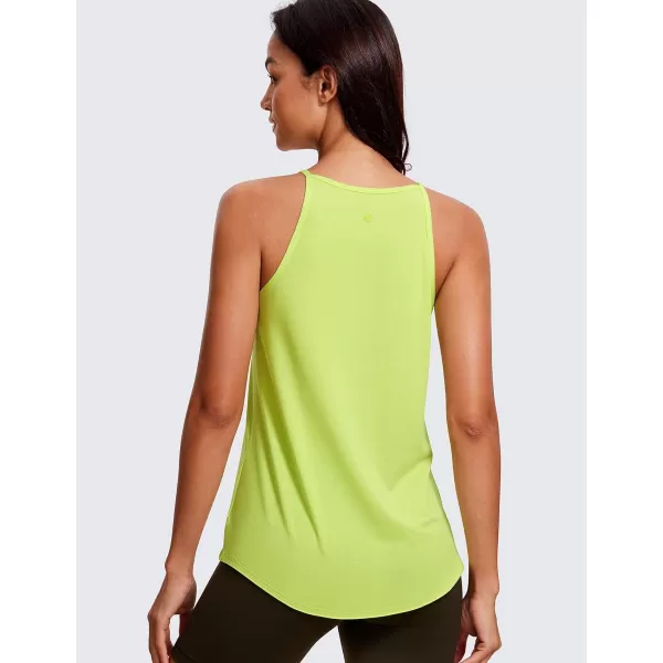 CRZ YOGA Halter Tank Tops for Women High Neck Workout Tops Flowy Cami Tanks Sleeveless Tops Athletic Yoga ShirtsBright Verdancy