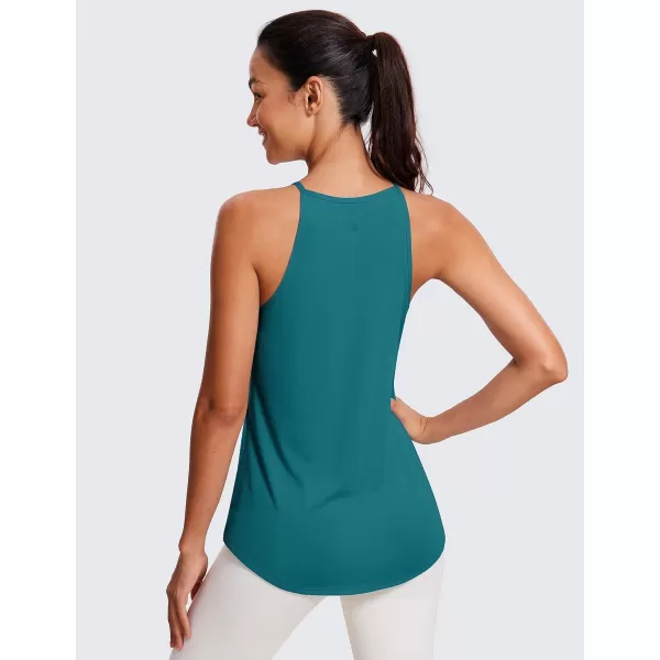 CRZ YOGA Halter Tank Tops for Women High Neck Workout Tops Flowy Cami Tanks Sleeveless Tops Athletic Yoga ShirtsGreen Jade