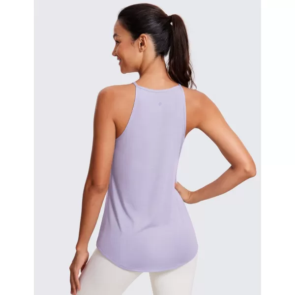 CRZ YOGA Halter Tank Tops for Women High Neck Workout Tops Flowy Cami Tanks Sleeveless Tops Athletic Yoga ShirtsLilac Lavender