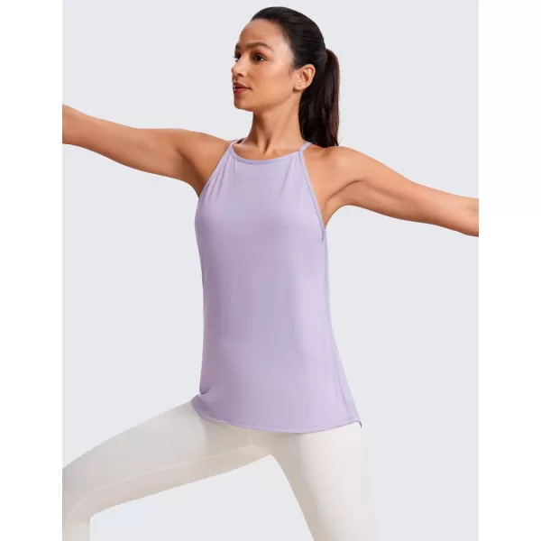 CRZ YOGA Halter Tank Tops for Women High Neck Workout Tops Flowy Cami Tanks Sleeveless Tops Athletic Yoga ShirtsLilac Lavender