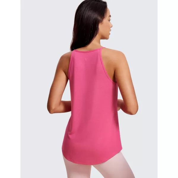 CRZ YOGA Halter Tank Tops for Women High Neck Workout Tops Flowy Cami Tanks Sleeveless Tops Athletic Yoga ShirtsSonic Pink