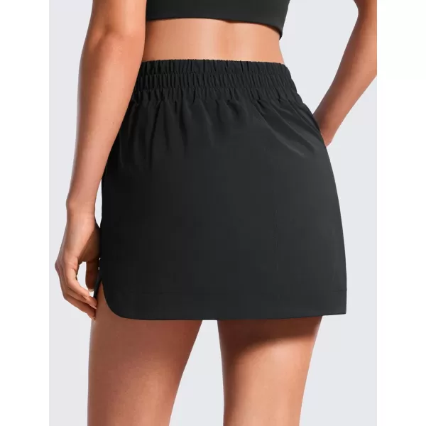 CRZ YOGA High Waisted Golf Skirts for Women A Line Tennis Athletic Casual Skort Skirt with Shorts PocketsBlack