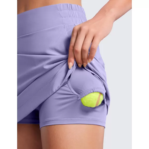 CRZ YOGA High Waisted Golf Skirts for Women A Line Tennis Athletic Casual Skort Skirt with Shorts PocketsDark Lavender Purple