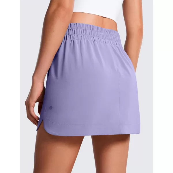 CRZ YOGA High Waisted Golf Skirts for Women A Line Tennis Athletic Casual Skort Skirt with Shorts PocketsDark Lavender Purple