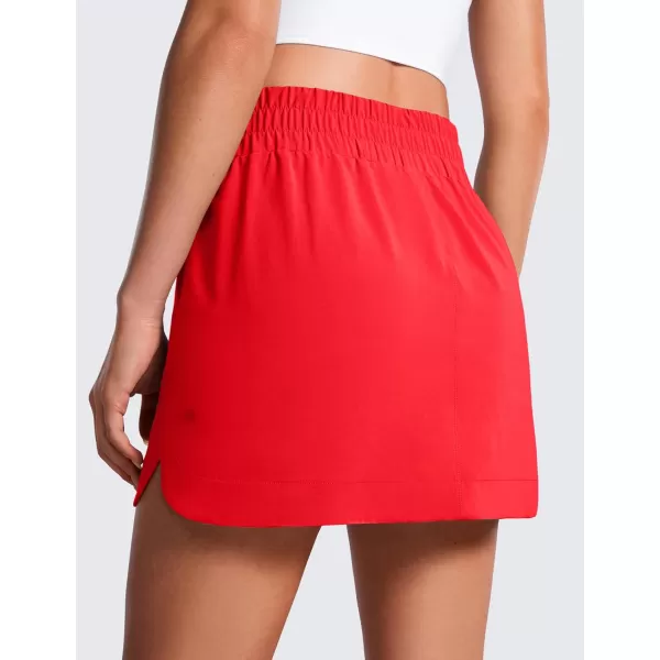 CRZ YOGA High Waisted Golf Skirts for Women A Line Tennis Athletic Casual Skort Skirt with Shorts PocketsDeep Red