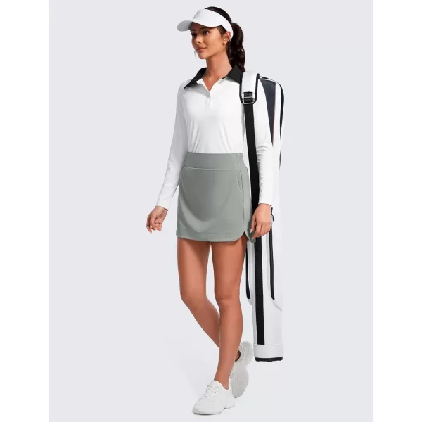 CRZ YOGA High Waisted Golf Skirts for Women A Line Tennis Athletic Casual Skort Skirt with Shorts PocketsSterling