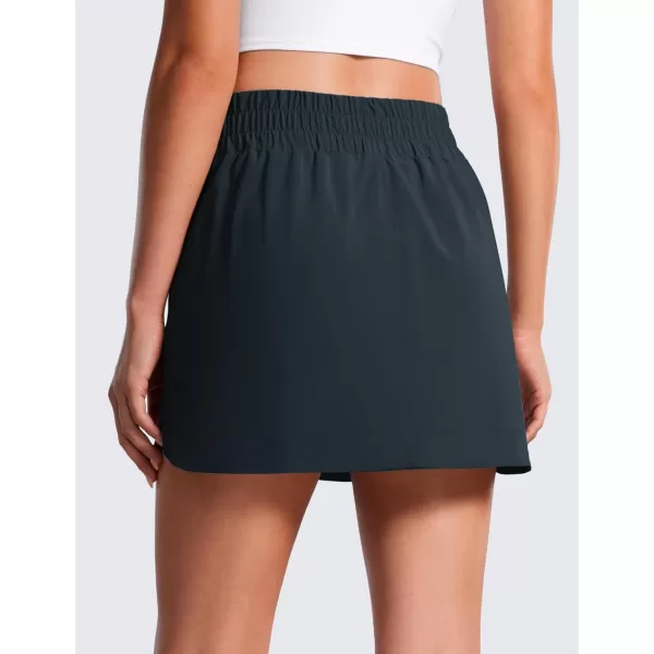 CRZ YOGA High Waisted Golf Skirts for Women A Line Tennis Athletic Casual Skort Skirt with Shorts PocketsTrue Navy