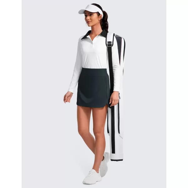 CRZ YOGA High Waisted Golf Skirts for Women A Line Tennis Athletic Casual Skort Skirt with Shorts PocketsTrue Navy