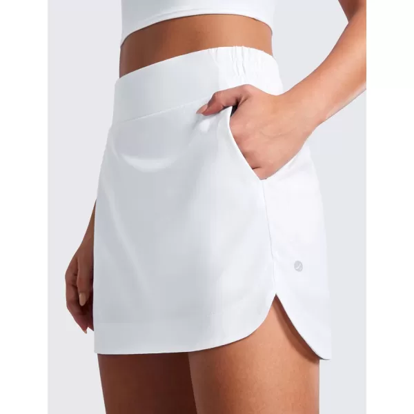 CRZ YOGA High Waisted Golf Skirts for Women A Line Tennis Athletic Casual Skort Skirt with Shorts PocketsWhite