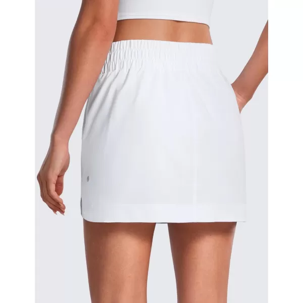 CRZ YOGA High Waisted Golf Skirts for Women A Line Tennis Athletic Casual Skort Skirt with Shorts PocketsWhite