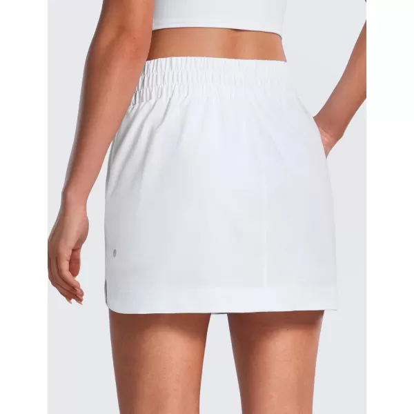 CRZ YOGA High Waisted Golf Skirts for Women A Line Tennis Athletic Casual Skort Skirt with Shorts PocketsWhite