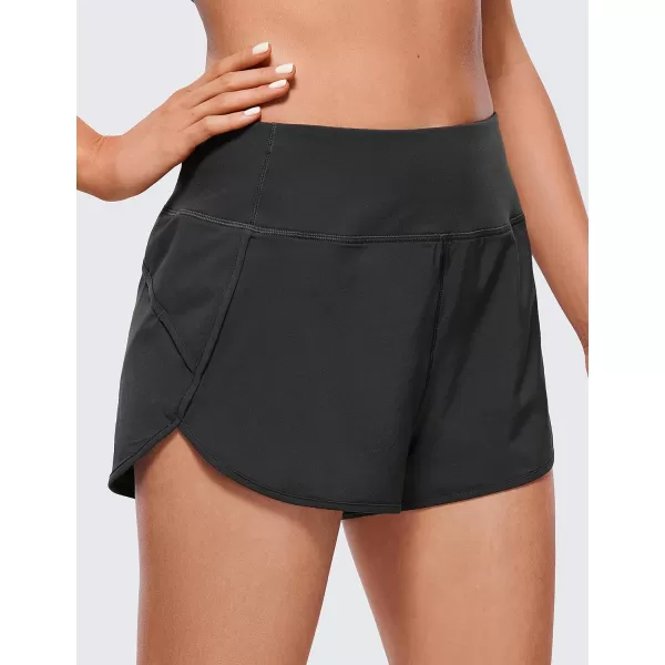 CRZ YOGA High Waisted Running Shorts for Women  254 Liner Gym Athletic Workout Shorts with Pockets Soft LightweightBlack