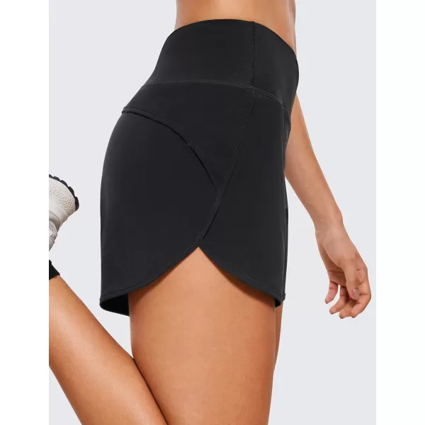 CRZ YOGA High Waisted Running Shorts for Women  254 Liner Gym Athletic Workout Shorts with Pockets Soft LightweightBlack