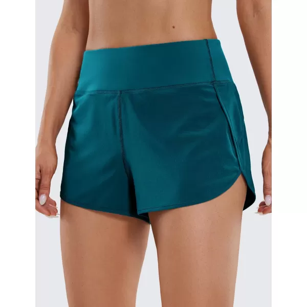 CRZ YOGA High Waisted Running Shorts for Women  254 Liner Gym Athletic Workout Shorts with Pockets Soft LightweightBorealis Green