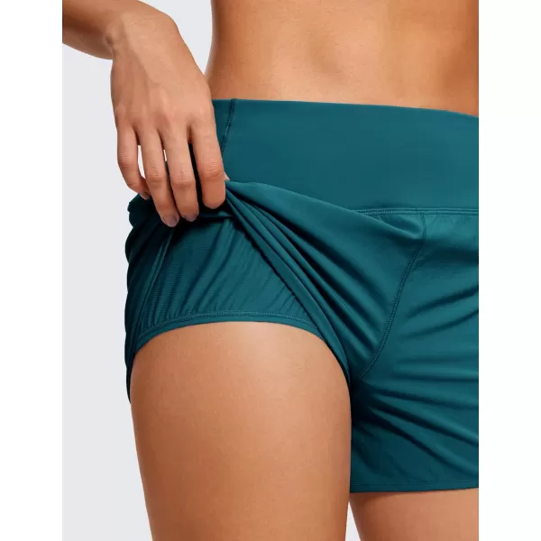 CRZ YOGA High Waisted Running Shorts for Women  254 Liner Gym Athletic Workout Shorts with Pockets Soft LightweightBorealis Green