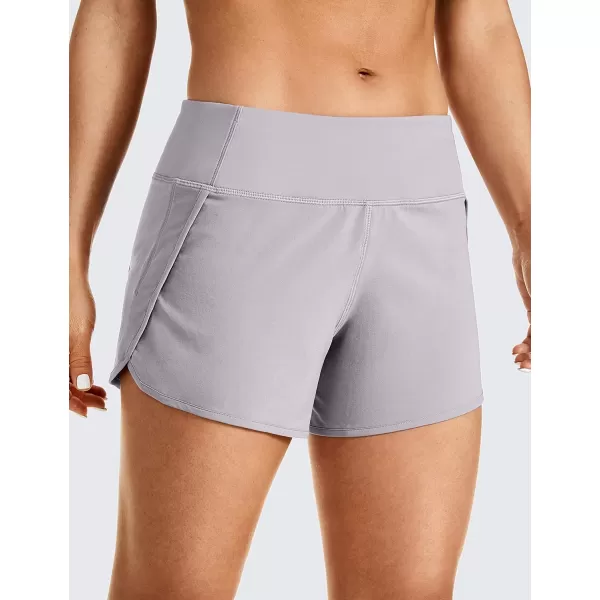 CRZ YOGA High Waisted Running Shorts for Women  254 Liner Gym Athletic Workout Shorts with Pockets Soft LightweightClassic Fit 4  Mid Waisted Dark Chrome