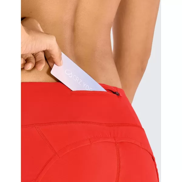 CRZ YOGA High Waisted Running Shorts for Women  254 Liner Gym Athletic Workout Shorts with Pockets Soft LightweightClassic Fit 4  Mid Waisted Poppy