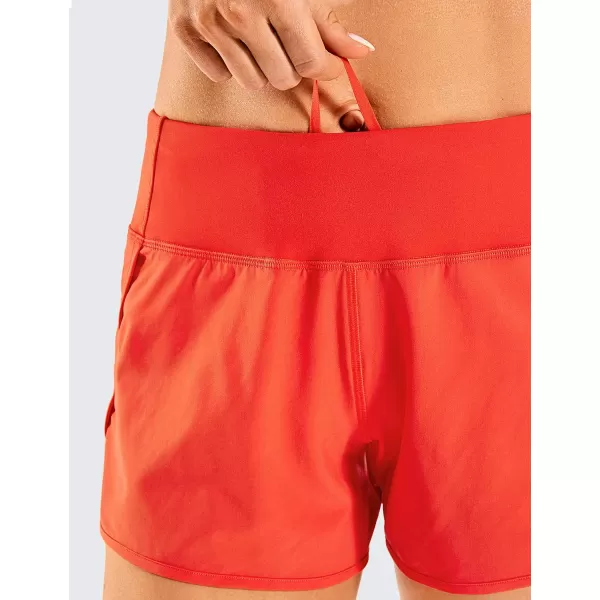 CRZ YOGA High Waisted Running Shorts for Women  254 Liner Gym Athletic Workout Shorts with Pockets Soft LightweightClassic Fit 4  Mid Waisted Poppy