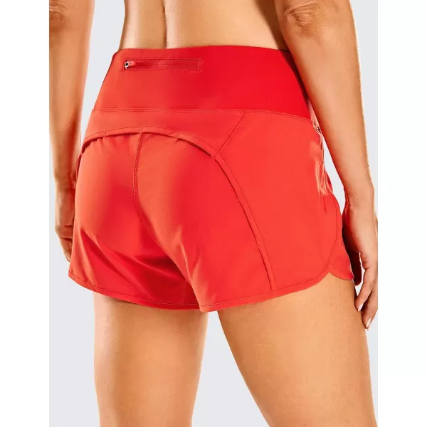 CRZ YOGA High Waisted Running Shorts for Women  254 Liner Gym Athletic Workout Shorts with Pockets Soft LightweightClassic Fit 4  Mid Waisted Poppy
