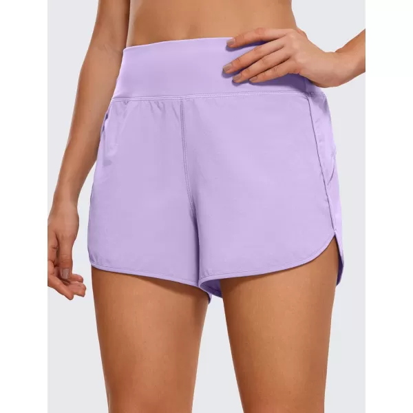 CRZ YOGA High Waisted Running Shorts for Women  254 Liner Gym Athletic Workout Shorts with Pockets Soft LightweightLilac