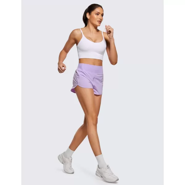 CRZ YOGA High Waisted Running Shorts for Women  254 Liner Gym Athletic Workout Shorts with Pockets Soft LightweightLilac