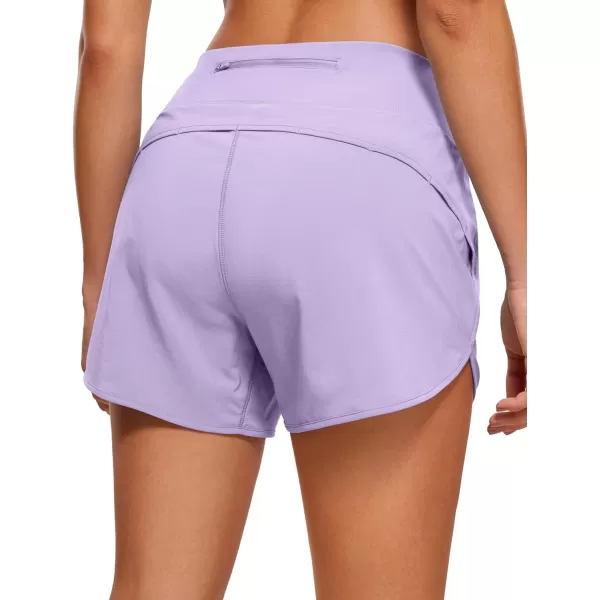 CRZ YOGA High Waisted Running Shorts for Women  254 Liner Gym Athletic Workout Shorts with Pockets Soft LightweightLilac