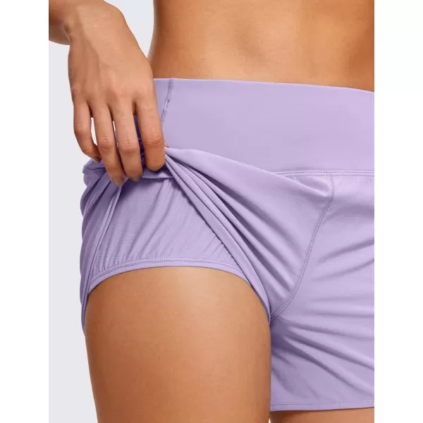 CRZ YOGA High Waisted Running Shorts for Women  254 Liner Gym Athletic Workout Shorts with Pockets Soft LightweightLilac