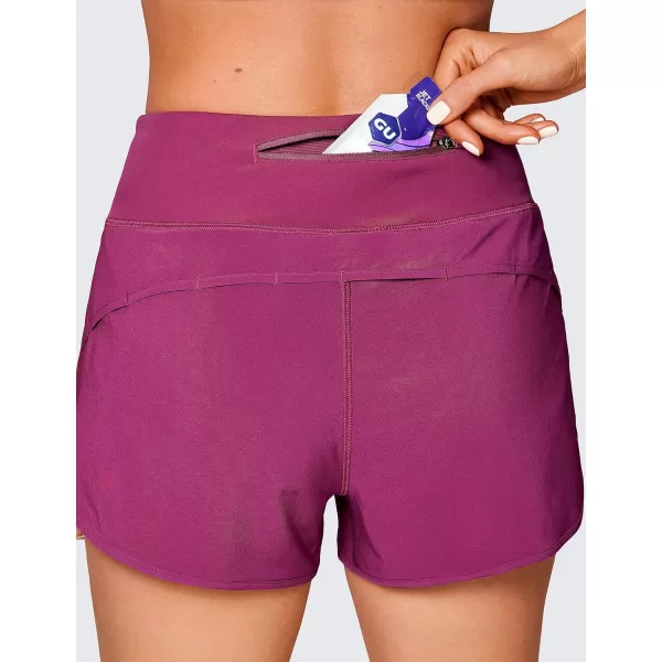 CRZ YOGA High Waisted Running Shorts for Women  254 Liner Gym Athletic Workout Shorts with Pockets Soft LightweightMagenta Purple