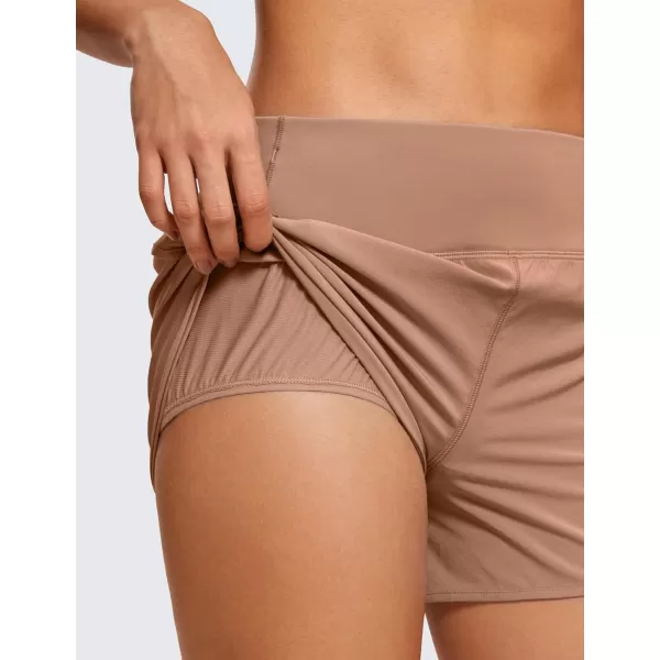 CRZ YOGA High Waisted Running Shorts for Women  254 Liner Gym Athletic Workout Shorts with Pockets Soft LightweightMocha Mousse