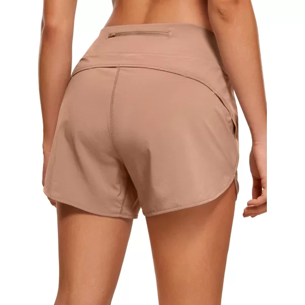 CRZ YOGA High Waisted Running Shorts for Women  254 Liner Gym Athletic Workout Shorts with Pockets Soft LightweightMocha Mousse