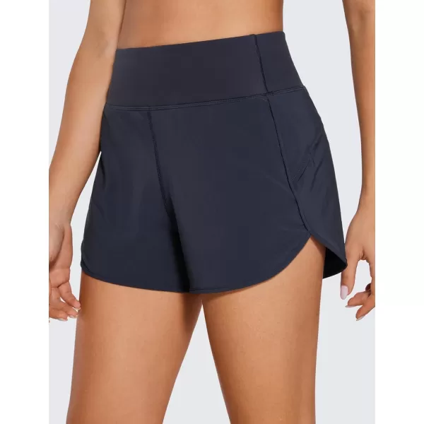 CRZ YOGA High Waisted Running Shorts for Women  254 Liner Gym Athletic Workout Shorts with Pockets Soft LightweightNavy