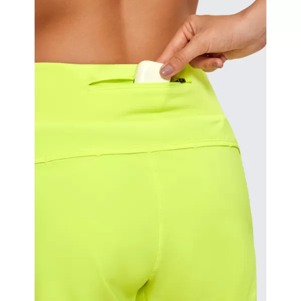 CRZ YOGA High Waisted Running Shorts for Women  254 Liner Gym Athletic Workout Shorts with Pockets Soft LightweightNeon Yellow